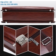 A1 number lock leatherbag Men's leather office handbag Officebag for laptop with iron legs Leather o