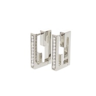 成色極佳 Fendi Baguette 金屬水鑽銀色耳環 0810 [二手] FENDI