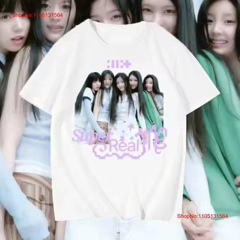 ILLIT SUPER REAL ME T Shirt Kpop Girl Group Fan For S 5XL vintage Washed homme Slightly Unisex Top F