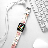 Apple Watch Series 1 , Series 2, Series 3 - Apple Watch 真皮手錶帶，適用於Apple Watch 及 Apple Watch Sport - Freshion 香港原創設計師品牌 - 粉紅玫瑰花紋