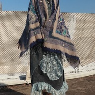 喜迎瑤 尼泊爾 克什米爾 水煮羊毛 手工 刺繡 立體 披肩 圍巾