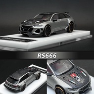 TOP In Stock 1:64 RS666 RS6 Avant C8 2NCS Wagon Silver Grey Diecast Diorama Car Model Collection Min