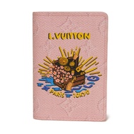 二手LOUIS VUITTONOrganizer de Poche Logo 櫻花鯉魚雙折卡包名片夾 RFID IC晶片 成色極佳 Monogram 日系粉紅色卡包 M25973