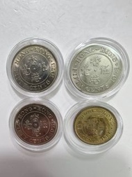 三個全新香港五毫,一個香港一毫