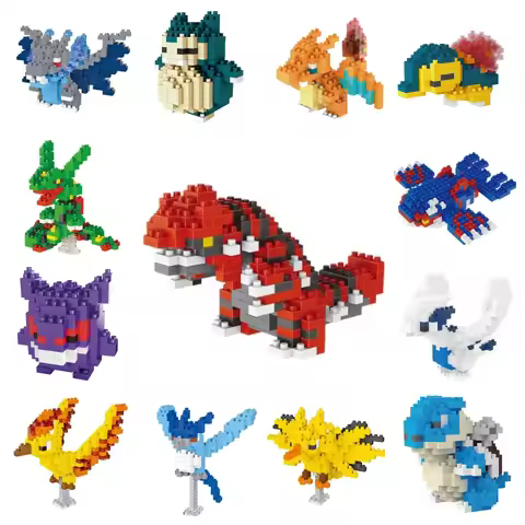 Pokemon Small Blocks Nanoblock Charizard Kyogre Groudon Rayquaza Model Education Graphics Toys for K