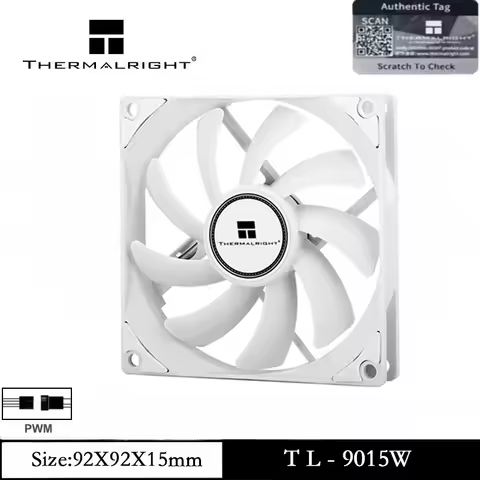 Thermalright TL-9015W 1/3/5 PCS 92mm Slim Chassis CPU Fan 15mm Thick Quiet 4pin PWM Control 2700RPM 