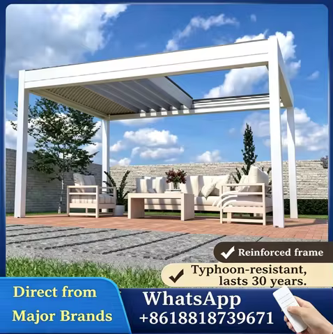 Aluminum Metal Outdoor Garden Patio Waterproof With Roof 6X3 Gazebo Tonnelles Canopy Patio Gazebos P