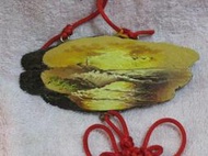 [台灣製造] 復古手工個性 菊花木山水油畫中國結吊飾 1708