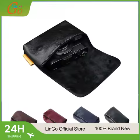 LinGo Leather Soft Case Pouch Camera Bag For SONY ZV-1 ZV1 RX100 VII VI V IV II Ricoh GR III IIIx IV