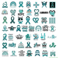 amonoqa 50 Sheets Decorative Sticker Laptop Sticker Ovarian Cancer Awareness Sticker