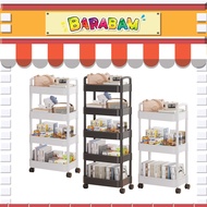 Barabam [Per Pcs] 3/4/5 Tier Multipurpose Storage Trolley Rack Office Shelves Household Kitchen Rack