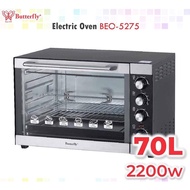 BUTTERFLY Electric Oven BEO-5275 (70L) Separate Upper Lower Temperature Control Rotisserie Basket 2 Bake Trays Wire Rack