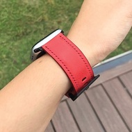 【AppleWatch錶帶】紅色櫪木牛皮/法國防汗皮/日本皮