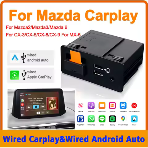 Upgrade P2 Apple CarPlay Android Auto USB Adapter Hub OEM Retrofit For Mazda 2 3 6 CX30 CX5 CX8 CX9 
