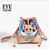 EYE THEME กระเป๋าทรงจีบถังโฮโลแกรม งานตาโต เซ็ท2ใบ หนัง PU แถมฟรีถุงแบรนด์