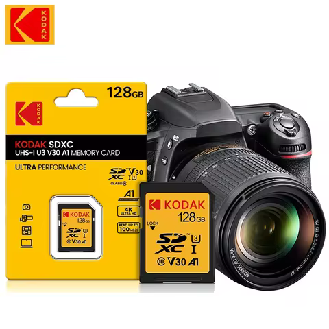 KODAK Camera SD Memory Card U3 256G 128GB 64GB 32GB SD Card 4K HD Video Flash SD Card Original Class