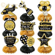 ge 9PCS Retirement Party Decorations, ck And Gold Retirement Table Decorations, Retirement Centerpie
