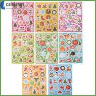 8 Sheets Wine Glasses Merry Christmas Sticker Scrapbook Stickers Party Gift Self-adhesive Waterproof Decorative Paper Child  caislongs