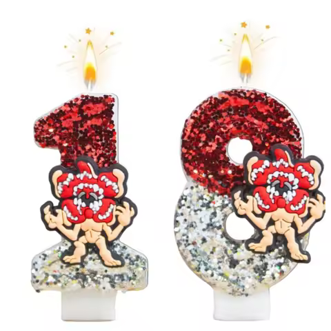 New 0-9 Number Birthday Candles original Monster Flower Kiss birthday cake digital party anniversari