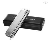 Swan SW-1664 16 Holes Chromatic Harmonica C Key 64 Tones Mouth Organ with Storage Case and Cleaning 