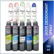 Dove Men & Women Deodorant Spray, 150ml-250ml