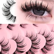 Asiteo New 7 Pairs Fluffy Thick Manga Wispy Natural Wet Look Eyelashes Grafting-Like Effect Faux Min