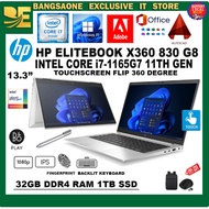 HP ELITEBOOK X360 830 G8 TOUCHSCREEN 2-IN-1 - INTEL CORE I7- 1165G7 11TH GEN / 32GB DDR4 RAM / 1TB S