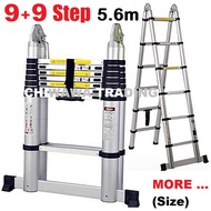 ( LD3 ) 10 Steps 800CM Extendable Foldable Aluminium Telescopic Pole Ladder / Tangga