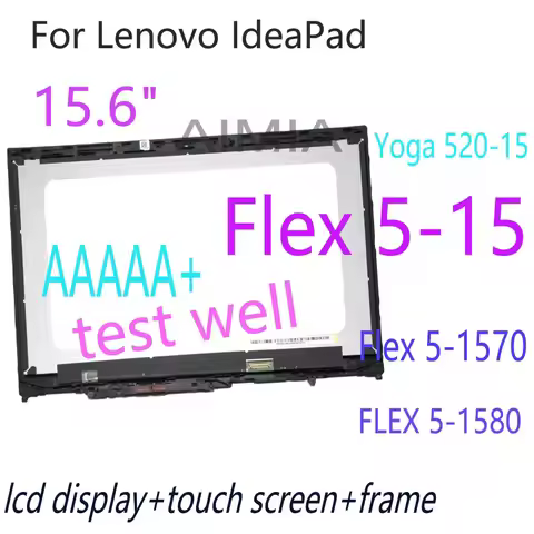 15.6'' LCD For Lenovo IdeaPad Flex 5-15 Flex 5-1570 80XB 81CA FLEX 5-1580 Touch Screen Digitizer Ass