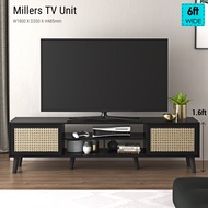 Synergy House Tv Cabinet Millers with Rattan Effect 6ft Wide Up to 70 inchi Tv  - Tv kabinet rattan 