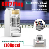 CAT7 Plug RJ45 Gold Plated Connector 8P8C Pins Ethernet cable header plug (100pcs)