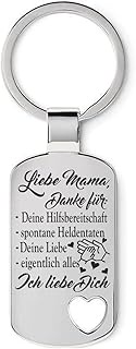 Lieblingsmensch Keyring Model: Love Mum, Thank You For..., Mama Ich Liebe Dich, 5,3 x 2,9 x 0,5 cm