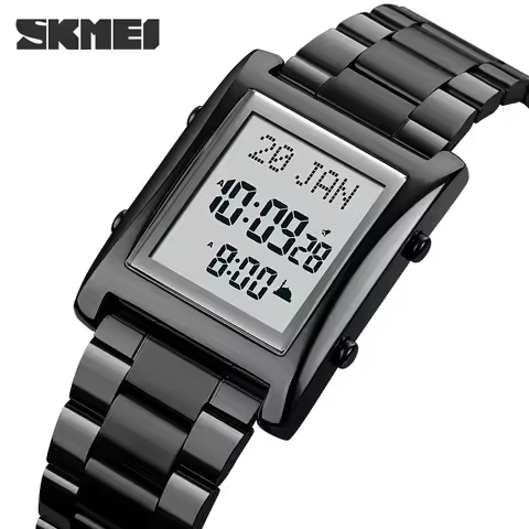 SKMEI Muslim Azan Clock Watch for Prayer with Qibla Compass Adhan Alarm Hijri Calendar Islamic Al Ha