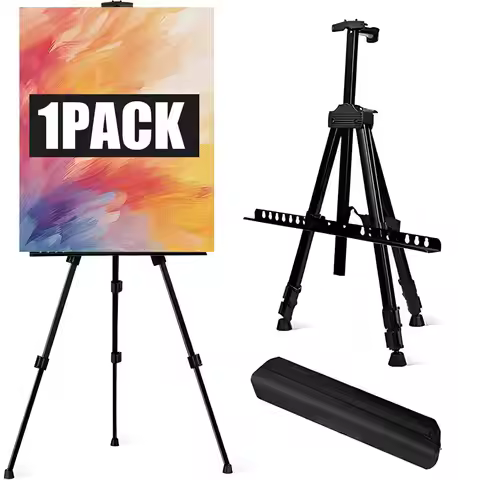 Painting Display Easel, Adjustable Portable Metal Tripod, Height 20-64 Inches, Suitable for Desktop 