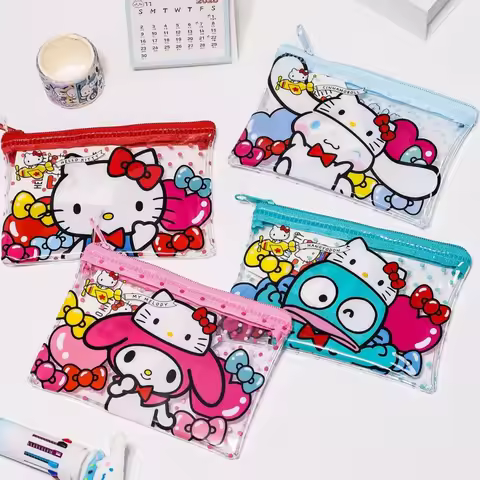 1pc Hellokittys Kuromi Melody Clear Makeup Bag Storage Bag Makeup Bag Travel Clear Toiletries Makeup