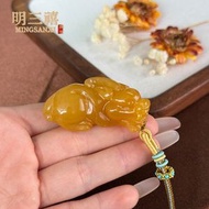 黃龍玉福袋吊墜 黃玉貔貅財神掛件 葫蘆項鏈 景區
