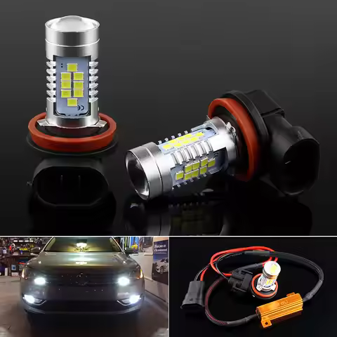 2pcs LED Fog Light Blub H8 H11 Lamp Canbus No Error For Beetle Jetta 4 mk4 Passat B7 B8 GTI CC Tigua