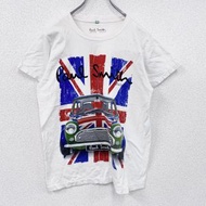 古著Paul Smith英國國旗圖案短袖T卹，白色，L碼