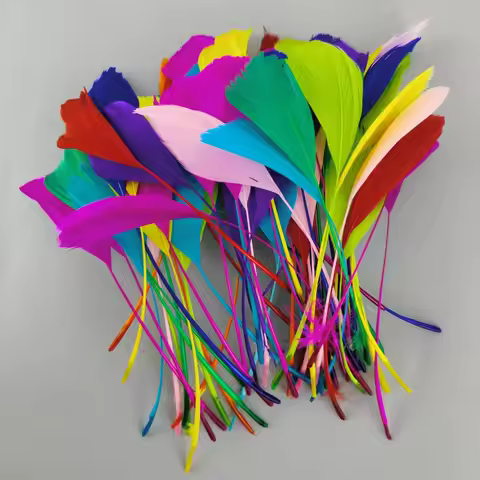32 Colors Soft Stripped Goose Feathers 12-18cm/5-7inch for Crafts, Dream Catcher, Jewelry Making, Ha