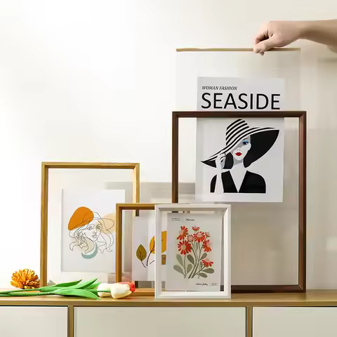 Double-sided transparent picture frame A4 table calligraphy display frame mounted frame 6 "8" specim
