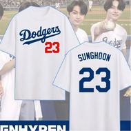 KATUN Dodgers x Enhypen World Unisex Short Sleeve T-Shirt - 100% Cotton, Cool, Suitable for Everyday