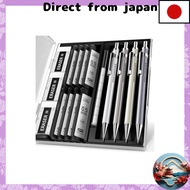 Four Candies Metal Mechanical Pencil Set (0.5mm, 0.7mm, 0.9mm) - 4 Pack with Case, HB Lead Refills, 