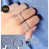 SUNSHINE CINCIN STACK RING ITALY RANTAI HERME* EMAS PUTIH 750 KADAR