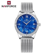 NAVIFORCE Genuine Ladies Watch Waterproof Original 2023 Fashion Casual Stainless Steel Digital Wrist Watch Diamond Quartz Elegant Women Watch