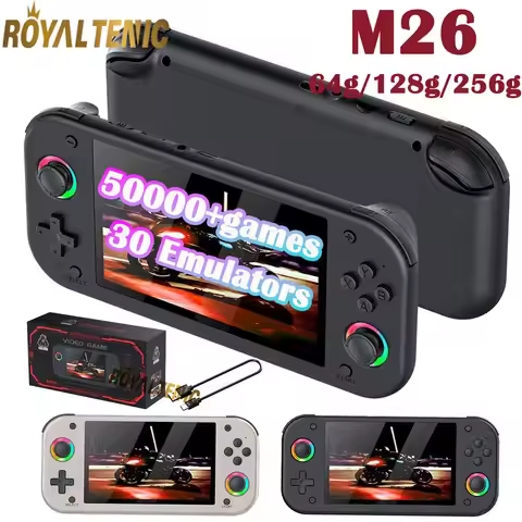 M26 64G/128G/256G 50000Games Video Game Console 5.1inch 800*480 with RGB Colorful Joystick HD TV Gam