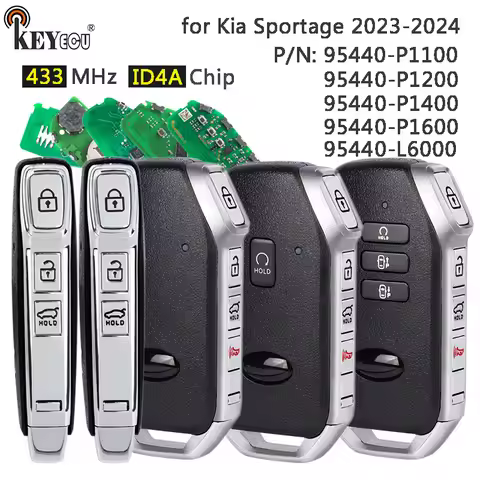 KEYECU 433MHz 4A Chip P/N: 95440-L6000 P1100 / P1200 / P1400 / P1600 Keyless-Go Smart Remote Key Fob