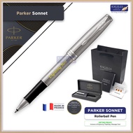 Parker Sonnet Rollerball Pen - Steel Chrome Trim (with Black - Medium (M) Refill) / /