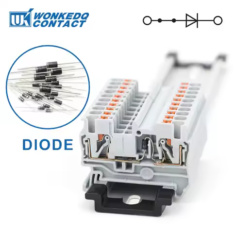 Diode Terminal Block Din Rail 1N4007 1A/1200V 2.5mm Cable Wiring Connector PT 2.5/PTTB 2.5/PT2.5-TW/