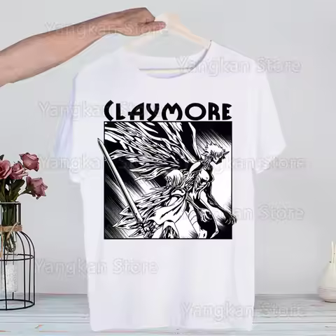 Claymore Anime Clare Miria Manga Waifu Men's Tshirt Cute Printing Shirt Fashion T-Shirt For Men Casu