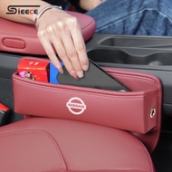 Sieece Leather Car Seat Gap Pocket Car Storage Interior Accessories For Nissan Note GTR Qashqai Sere